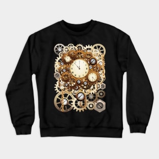 Steampunk Clocks and Gears Vintage Style Crewneck Sweatshirt